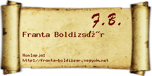 Franta Boldizsár névjegykártya